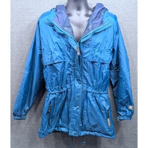 HELLY HANSEN Mens Rain Jacket - Green, Hood, Vented, Packable, Shell, Medium